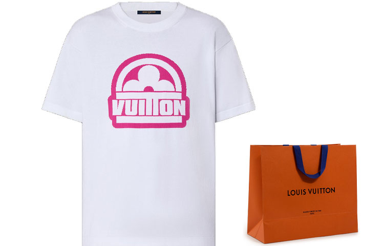 LOUIS VUITTON SS23  White Alphabet Print Crew Neck T-Shirt. 1ABJ8M