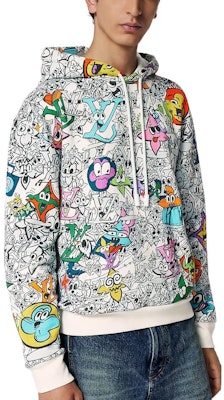 ルイ・ヴィトン SS23 ホワイト カートゥーンプリント フーディー 1AB54L Purchase ルイ・ヴィトン SS23 ホワイト カートゥーンプリント フーディー 1AB54L