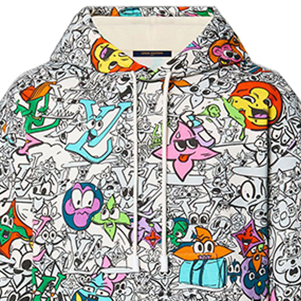 Details for ルイ・ヴィトン SS23 ホワイト カートゥーンプリント フーディー 1AB54L