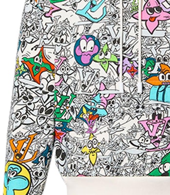 ルイ・ヴィトン SS23 ホワイト カートゥーンプリント フーディー 1AB54L Sizing ルイ・ヴィトン SS23 ホワイト カートゥーンプリント フーディー 1AB54L