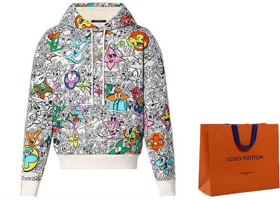 ルイ・ヴィトン SS23 ホワイト カートゥーンプリント フーディー 1AB54L Cheap ルイ・ヴィトン SS23 ホワイト カートゥーンプリント フーディー 1AB54L