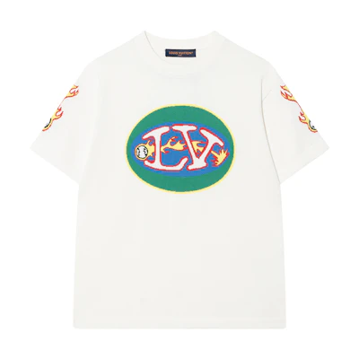 LOUIS VUITTON SS23 White Logo Embellished Crewneck T-Shirt. 1AB4X2