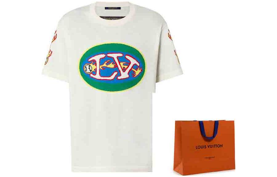 LOUIS VUITTON SS23  White Logo Embellished Crewneck T-Shirt. 1AB4X2 圖 8