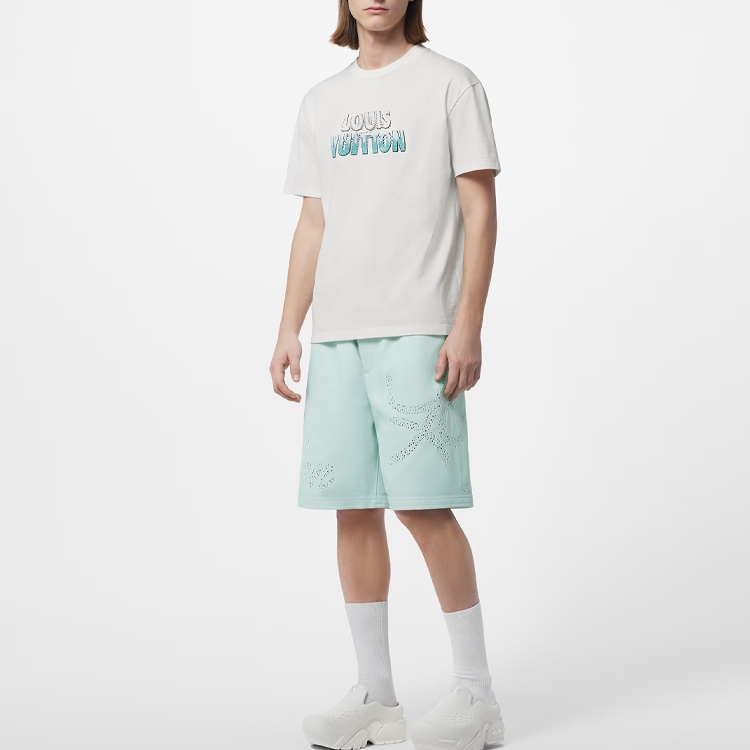 Lookbook LOUIS VUITTON SS23 Beaded Letter Embroidery Casual White  T-Shirt 1ABJMX