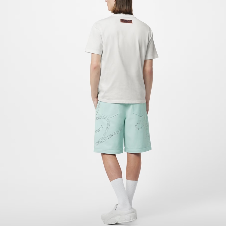 Shop LOUIS VUITTON SS23 Beaded Letter Embroidery Casual White  T-Shirt 1ABJMX