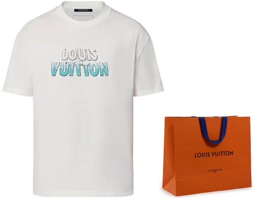 路易威登 SS23 珠饰字母刺绣休闲白色T恤 1ABJMX Sizing 路易威登 SS23 珠饰字母刺绣休闲白色T恤 1ABJMX