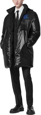 Louis Vuitton SS23 Black Letter Logo Print Hooded Down Jacket. 1AAUVA Lookbook Louis Vuitton SS23 Black Letter Logo Print Hooded Down Jacket. 1AAUVA