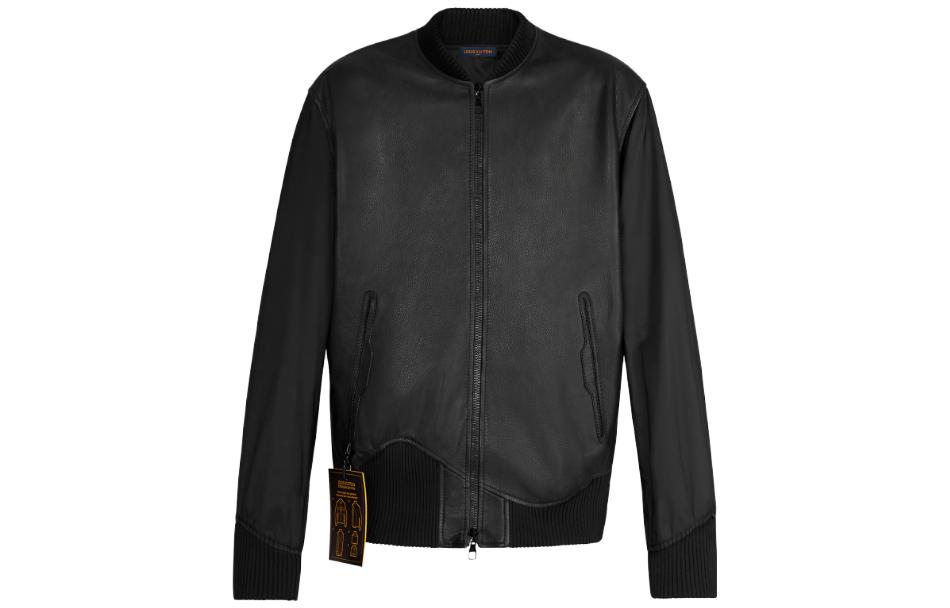 Louis Vuitton SS23 Black Logo Print Zip Pocket Crewneck Jacket Menswear 1A5VFW