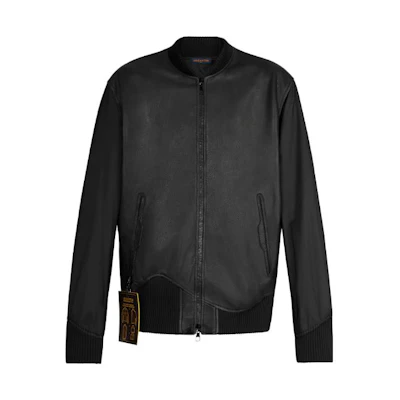Louis Vuitton SS23 Black Logo Print Zip Pocket Crewneck Jacket Menswear 1A5VFW