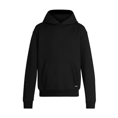 Louis Vuitton SS23 Black Solid Color Pullover Hoodie 1A5VJ4