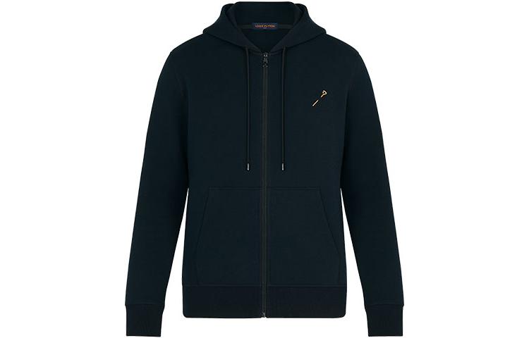 Louis Vuitton SS23 Black Zip Hoodie with Drawstring 1A7XEN