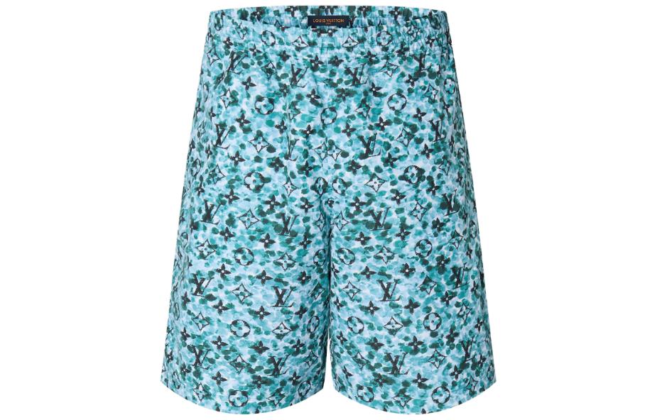 Order LOUIS VUITTON SS23 Celana Pendek Pria Biru Monogram Pinggang Elastis. 1ABJKY