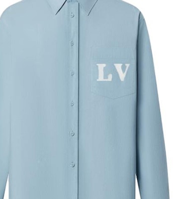 LOUIS VUITTON SS23 Kemeja Lengan Panjang Pria Monogram Biru Single-Breasted 1AB5L7 Sizing LOUIS VUITTON SS23 Kemeja Lengan Panjang Pria Monogram Biru Single-Breasted 1AB5L7