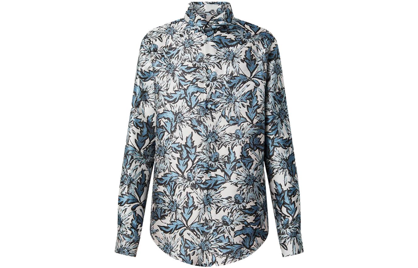 Order ルイ・ヴィトン SS23 青いシスル柄 長袖 ストレートカット シャツ メンズ 1AB6GQ