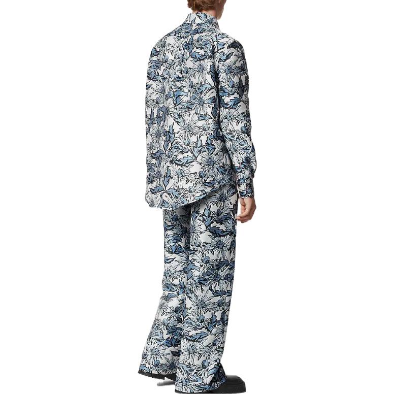 Shop ルイ・ヴィトン SS23 青いシスル柄 長袖 ストレートカット シャツ メンズ 1AB6GQ