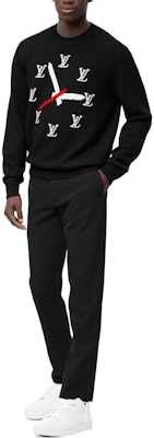LOUIS VUITTON SS23 Sweater Rajut Pola Jam Pria Warna Hitam 1AA4HL Lookbook LOUIS VUITTON SS23 Sweater Rajut Pola Jam Pria Warna Hitam 1AA4HL