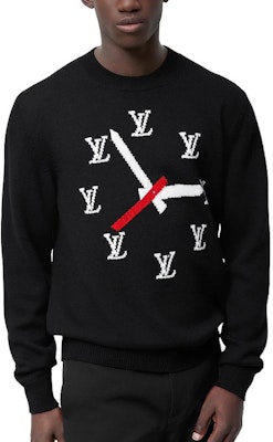 LOUIS VUITTON SS23 Sweater Rajut Pola Jam Pria Warna Hitam 1AA4HL Purchase LOUIS VUITTON SS23 Sweater Rajut Pola Jam Pria Warna Hitam 1AA4HL