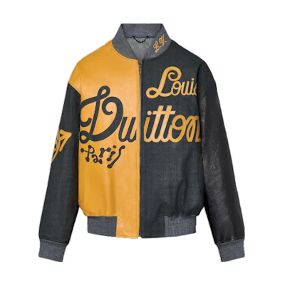 LOUIS VUITTON SS23 Colorblock Monogram Print Zip Bomber Jacket Black Men. 1AB989