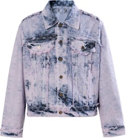 LOUIS VUITTON SS23 Distressed Logo Jacquard Fringe Denim Jacket Purple Men. 1AB4TB LOUIS VUITTON SS23 Distressed Logo Jacquard Fringe Denim Jacket Purple Men. 1AB4TB