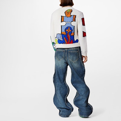 LOUIS VUITTON SS23 Distressed Wave Washed Blue Denim Jeans for Men. 1AB4SK Shop LOUIS VUITTON SS23 Distressed Wave Washed Blue Denim Jeans for Men. 1AB4SK