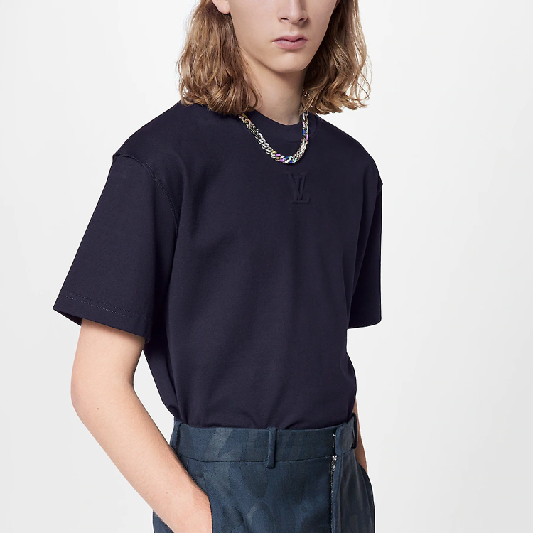 LOUIS VUITTON SS23 Embossed Crewneck T-Shirt Blue 1AATS5 圖 6