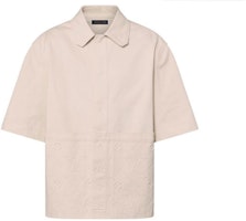 LOUIS VUITTON SS23 Embossed Logo Short Sleeve Shirt Khaki 1AAUOA LOUIS VUITTON SS23 Embossed Logo Short Sleeve Shirt Khaki 1AAUOA