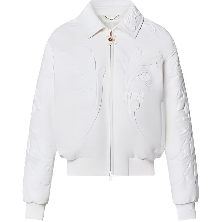Louis Vuitton SS23 Embossed Monogram Leather Belted Jacket White Men 1AB97I