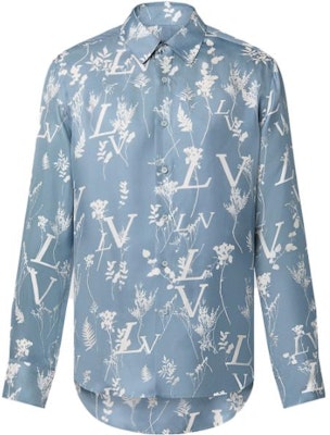 LOUIS VUITTON SS23 Floral Logo Print Long Sleeve Shirt Blue 1AA4IG Buy LOUIS VUITTON SS23 Floral Logo Print Long Sleeve Shirt Blue 1AA4IG
