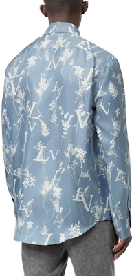 LOUIS VUITTON SS23 Floral Logo Print Long Sleeve Shirt Blue 1AA4IG Purchase LOUIS VUITTON SS23 Floral Logo Print Long Sleeve Shirt Blue 1AA4IG