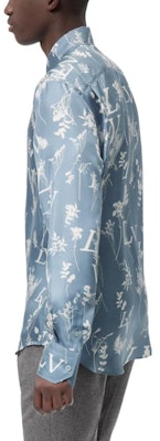 LOUIS VUITTON SS23 Floral Logo Print Long Sleeve Shirt Blue 1AA4IG Details for LOUIS VUITTON SS23 Floral Logo Print Long Sleeve Shirt Blue 1AA4IG