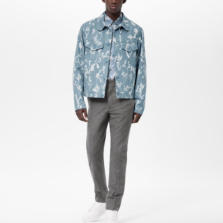 LOUIS VUITTON SS23 Floral Monogram Denim Jacket Single-Breasted Blue . 1AA5I1 圖 3