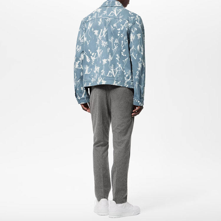 LOUIS VUITTON SS23 Floral Monogram Denim Jacket Single-Breasted Blue . 1AA5I1 圖 4