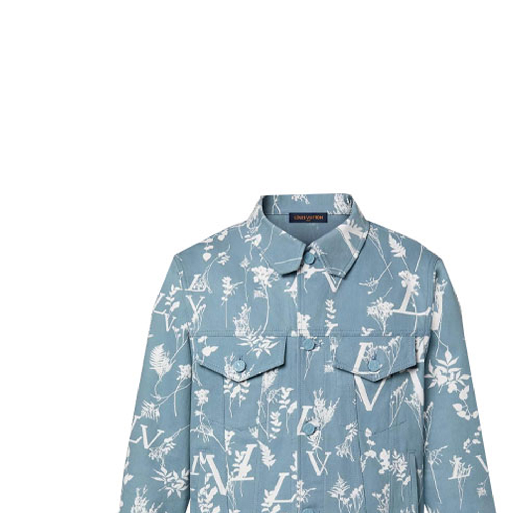 LOUIS VUITTON SS23 Floral Monogram Denim Jacket Single-Breasted Blue . 1AA5I1 圖 7