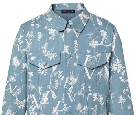 ルイ・ヴィトン SS23 フローラルモノグラム デニムジャケット シングルブレスト ブルー 1AA5I1 Sizing ルイ・ヴィトン SS23 フローラルモノグラム デニムジャケット シングルブレスト ブルー 1AA5I1