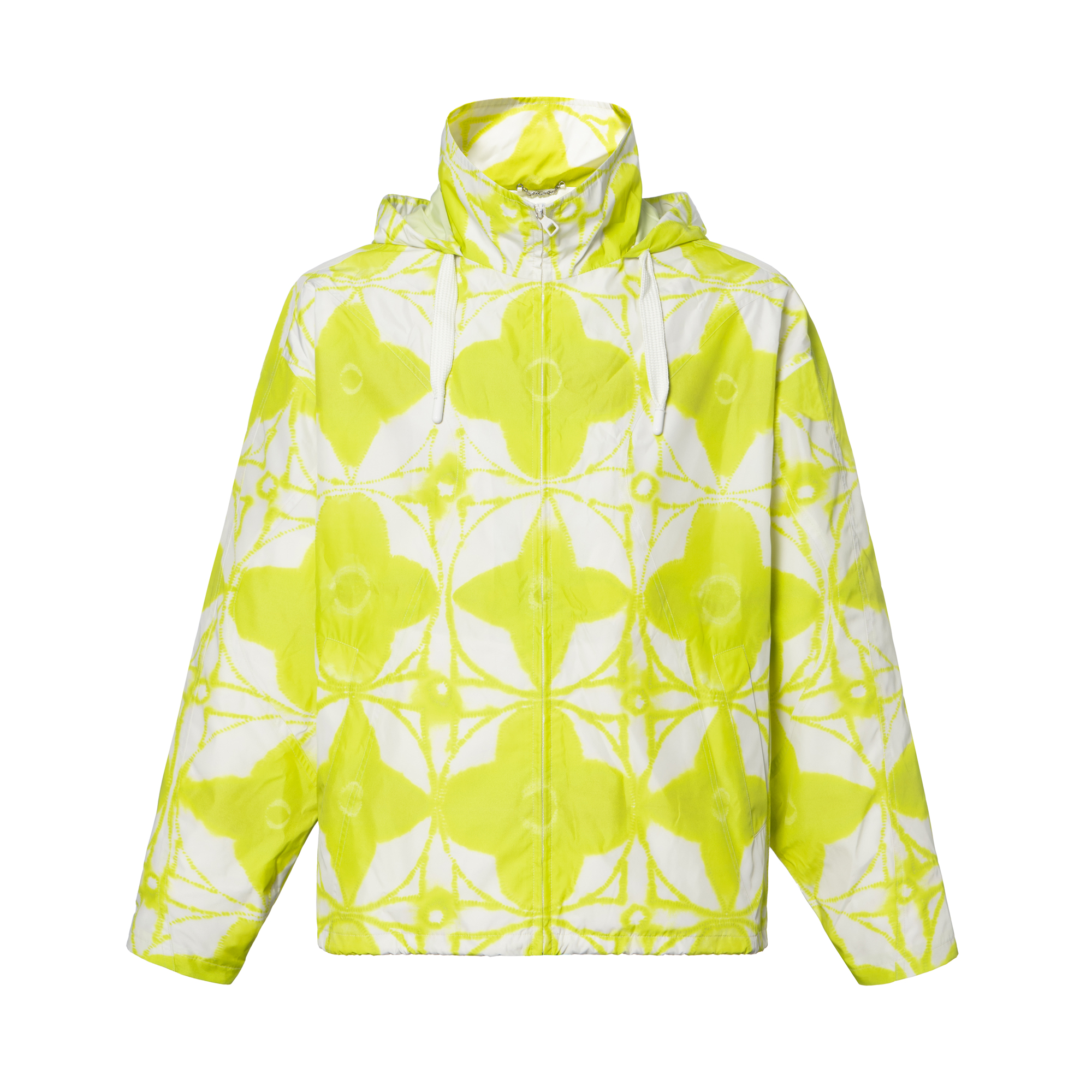 Louis Vuitton SS23 Full Logo Print Drawstring Hoodie Jacket Yellow Mens 1AB544
