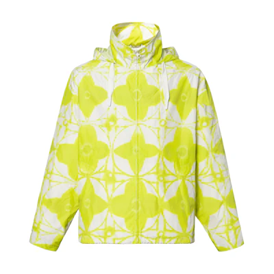 Louis Vuitton SS23 Full Logo Print Drawstring Hoodie Jacket Yellow Mens 1AB544