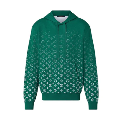 LOUIS VUITTON SS23 Gradient Print Green Hoodie Long Sleeve Pullover. 1ABIYU