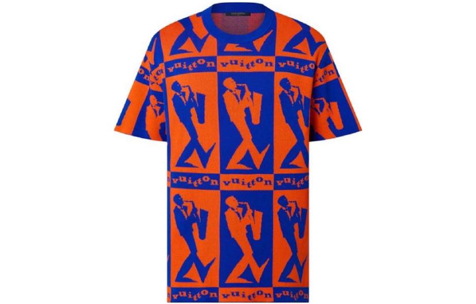 Buy LOUIS VUITTON SS23 Graphic Print Crewneck T-Shirt Orange  Short Sleeve Tee 1AAU5M