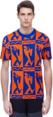 LOUIS VUITTON SS23 Graphic Print Crewneck T-Shirt Orange Short Sleeve Tee 1AAU5M Lookbook LOUIS VUITTON SS23 Graphic Print Crewneck T-Shirt Orange Short Sleeve Tee 1AAU5M