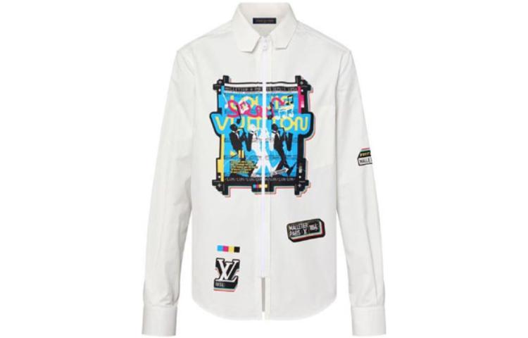 Order Camisa LOUIS VUITTON SS23 Jazz Print Manga Larga con Cremallera Blanca 1AAU6V