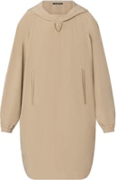 LOUIS VUITTON SS23 Khaki Chain Detail Batwing Sleeve Hooded Long Dress 1AB6QV LOUIS VUITTON SS23 Khaki Chain Detail Batwing Sleeve Hooded Long Dress 1AB6QV