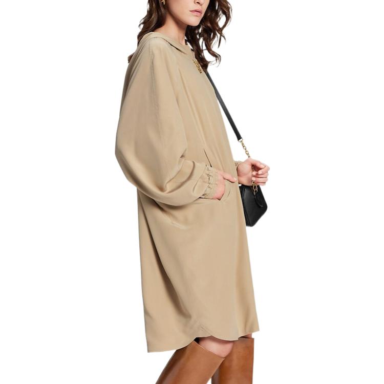 Purchase 路易威登 SS23 卡其色链条蝙蝠袖连帽长裙 1AB6QV