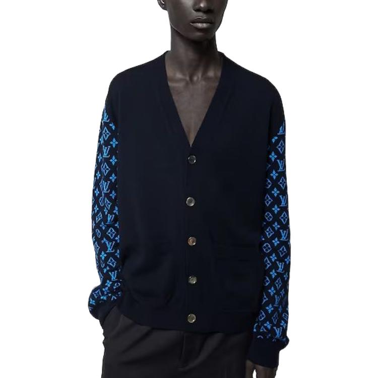 Shop ルイヴィトン SS23 ロゴ ニットセーター ブラック 1ABIXK