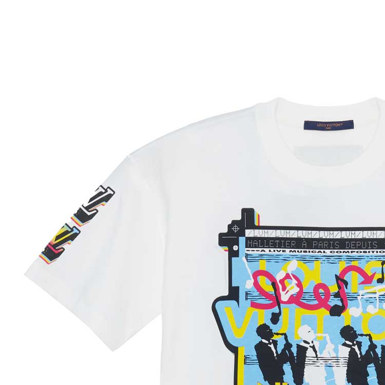 Lookbook LOUIS VUITTON SS23 Logo Print Short-Sleeve T-Shirt White -  Fashion Tee. 1AATZG