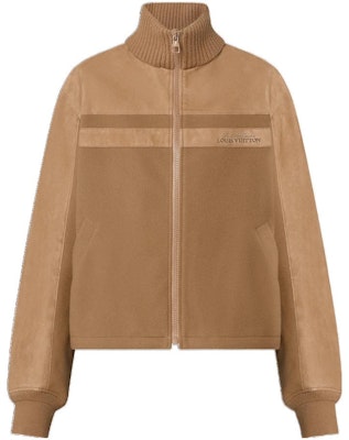 LOUIS VUITTON SS23 Mixed Leather Zip-Up Stand Collar Jacket Men Light Brown 1AAUXG Order LOUIS VUITTON SS23 Mixed Leather Zip-Up Stand Collar Jacket Men Light Brown 1AAUXG