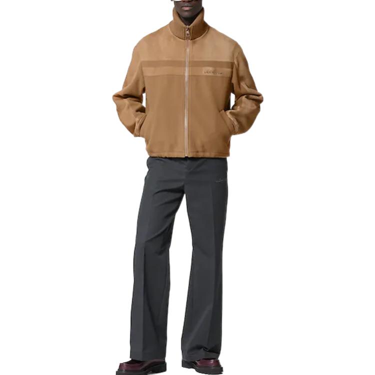 Lookbook LOUIS VUITTON SS23 Mixed Leather Zip-Up Stand Collar Jacket Men Light Brown 1AAUXG