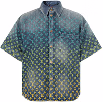 Order 路易威登 SS23 藍色 Monogram 丹寧短袖襯衫 時尚款式 1AB91X