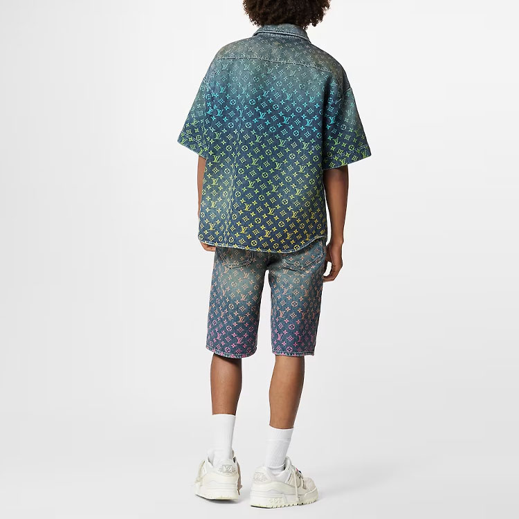 Purchase 루이 비통 SS23 모노그램 데님 반팔 셔츠 블루 패션. 1AB91X