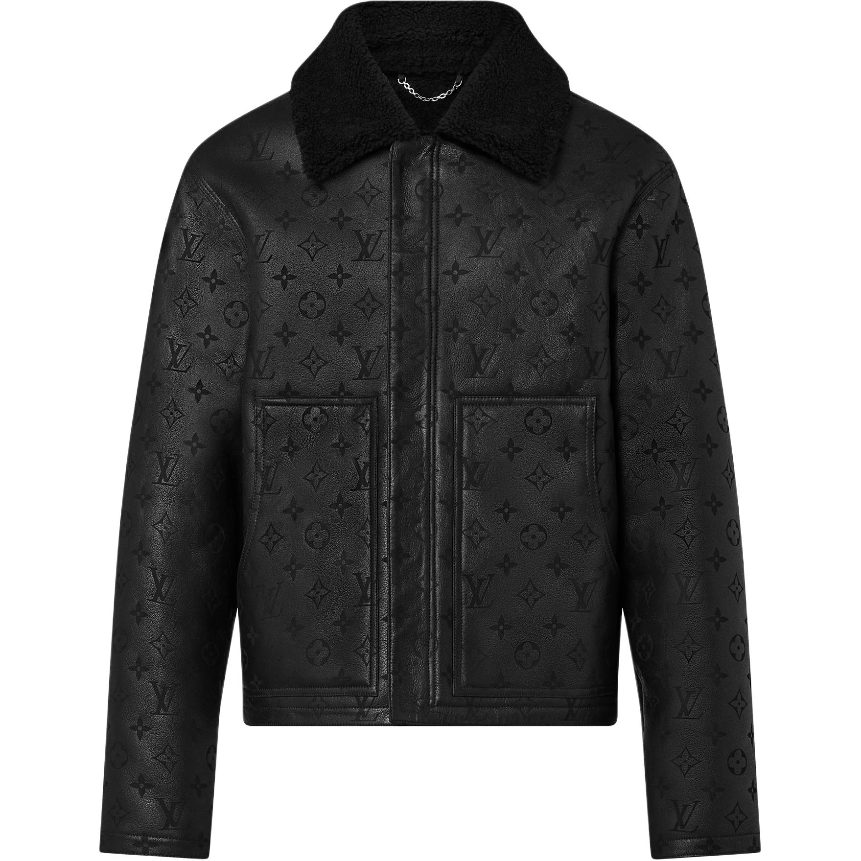 Louis Vuitton SS23 Monogram Embossed Leather Jacket Black 1AAV04