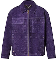 Louis Vuitton SS23 Monogram Embossed Suede Workwear Jacket Purple 1AB4QR Louis Vuitton SS23 Monogram Embossed Suede Workwear Jacket Purple 1AB4QR